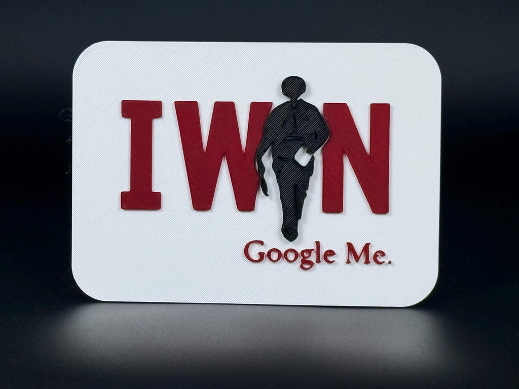 Coach Curt Cignetti IWN I Win Google Me Desk Sign - 2025 IU Hoosiers National Champions