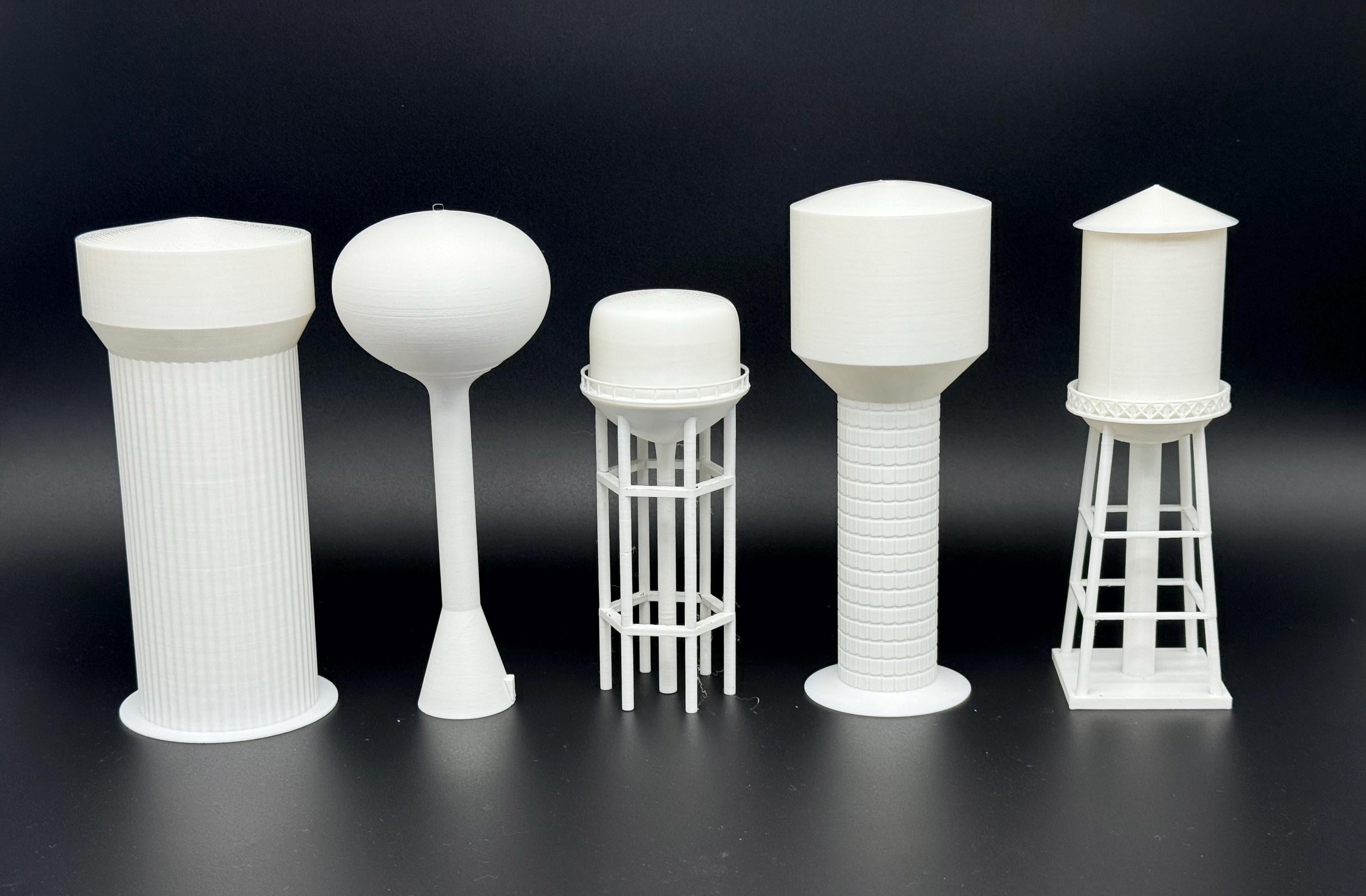 Customizable 3D Printed Water Tower, Model Railroad Scenery, Toy, Personalized Landmark