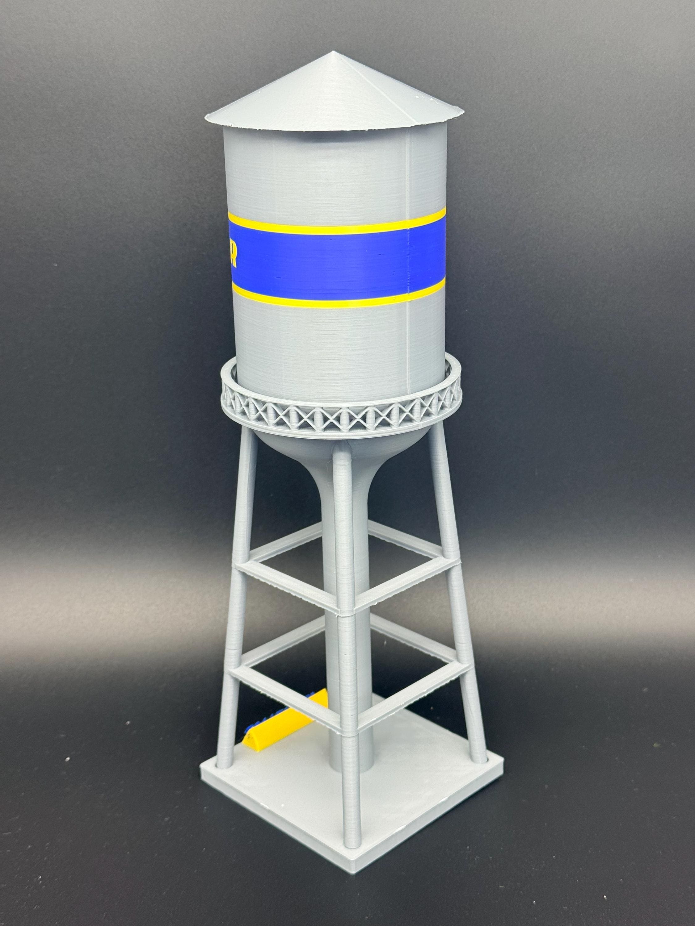 Customizable 3D Printed Water Tower, Model Railroad Scenery, Toy, Personalized Landmark